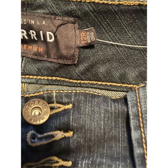 NWT Torrid Premium Womens Blue Dark-Wash Straight-Leg Jeggings Jeans Size 12R - Picture 12 of 16